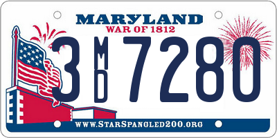 MD license plate 3MD7280