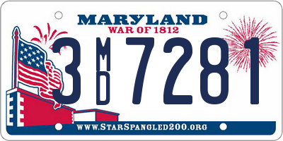 MD license plate 3MD7281