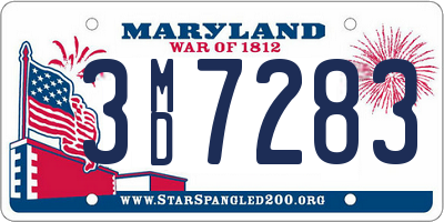 MD license plate 3MD7283