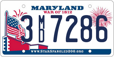 MD license plate 3MD7286