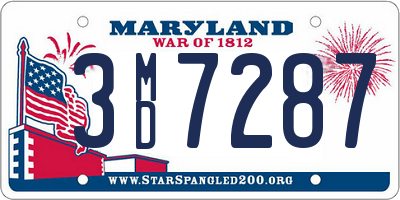 MD license plate 3MD7287