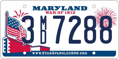 MD license plate 3MD7288