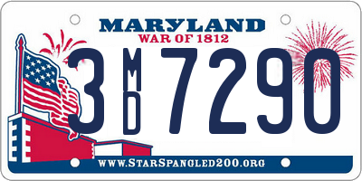 MD license plate 3MD7290