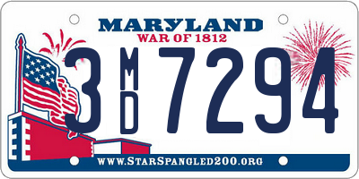 MD license plate 3MD7294