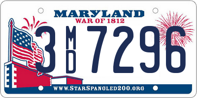 MD license plate 3MD7296