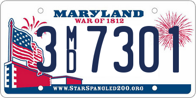 MD license plate 3MD7301