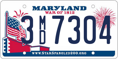 MD license plate 3MD7304