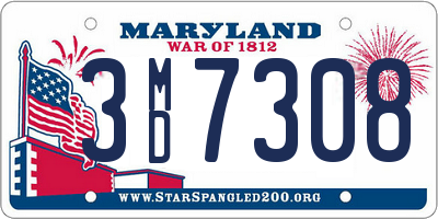 MD license plate 3MD7308