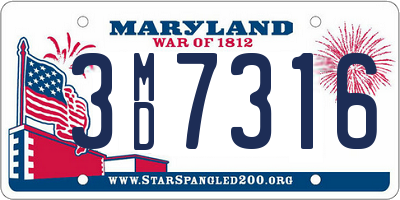 MD license plate 3MD7316
