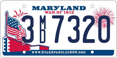 MD license plate 3MD7320