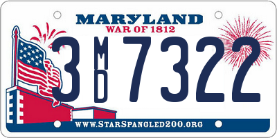 MD license plate 3MD7322