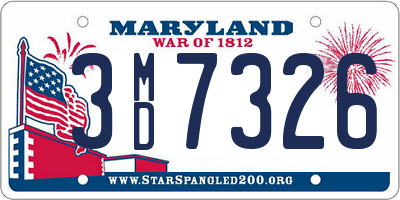 MD license plate 3MD7326