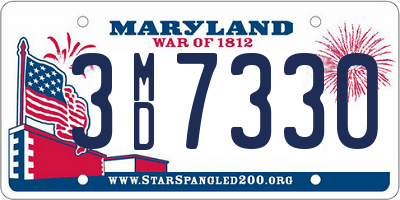 MD license plate 3MD7330