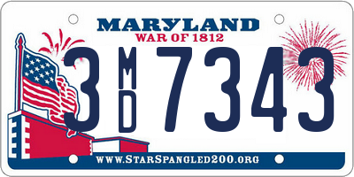 MD license plate 3MD7343