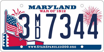 MD license plate 3MD7344