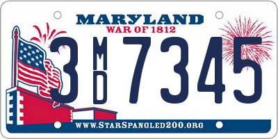 MD license plate 3MD7345