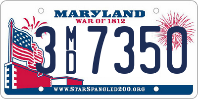 MD license plate 3MD7350