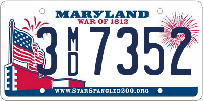 MD license plate 3MD7352