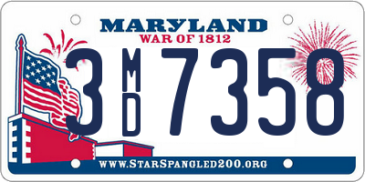 MD license plate 3MD7358