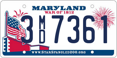 MD license plate 3MD7361