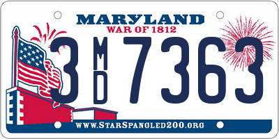 MD license plate 3MD7363