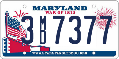 MD license plate 3MD7377