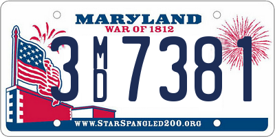 MD license plate 3MD7381