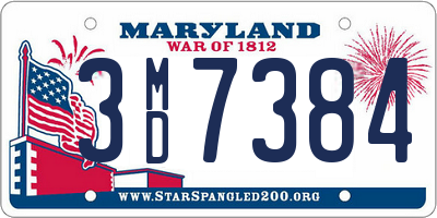 MD license plate 3MD7384