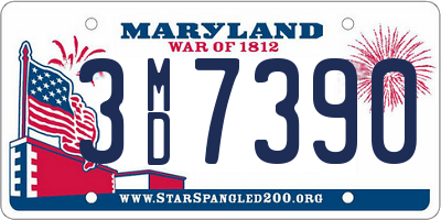 MD license plate 3MD7390