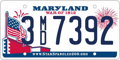 MD license plate 3MD7392