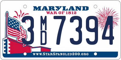 MD license plate 3MD7394