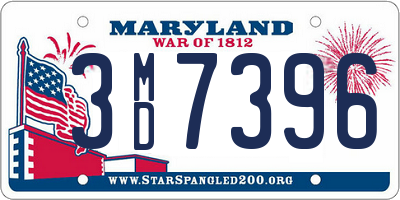 MD license plate 3MD7396