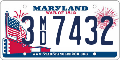 MD license plate 3MD7432