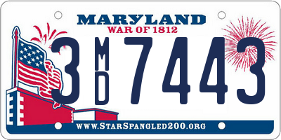 MD license plate 3MD7443