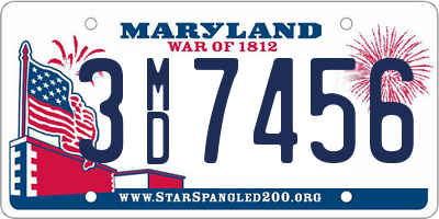 MD license plate 3MD7456
