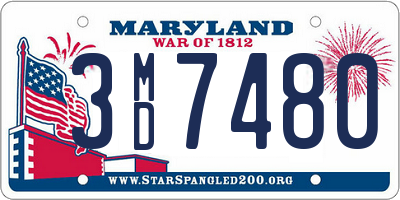 MD license plate 3MD7480