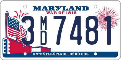 MD license plate 3MD7481