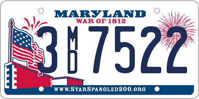 MD license plate 3MD7522