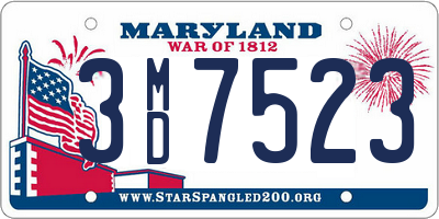 MD license plate 3MD7523