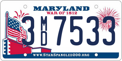 MD license plate 3MD7533