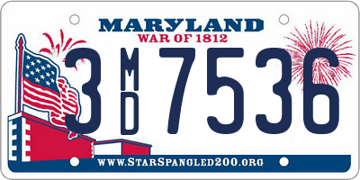 MD license plate 3MD7536