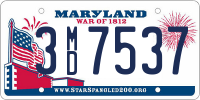 MD license plate 3MD7537