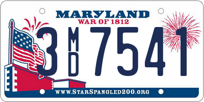 MD license plate 3MD7541