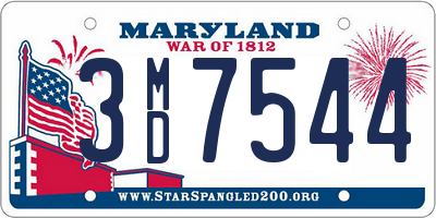 MD license plate 3MD7544