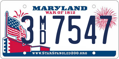 MD license plate 3MD7547