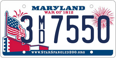 MD license plate 3MD7550