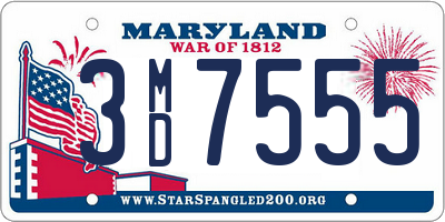 MD license plate 3MD7555