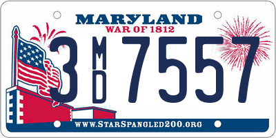 MD license plate 3MD7557