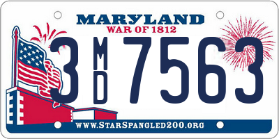 MD license plate 3MD7563