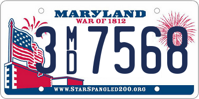 MD license plate 3MD7568